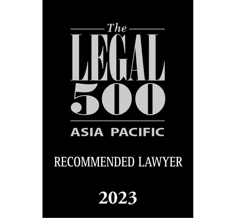 Legal 500 APAC - Recommended Lawyer 2023