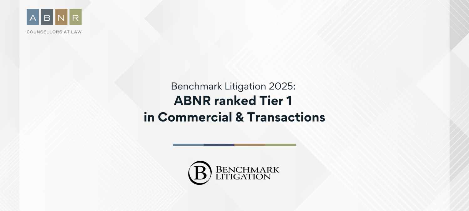 Benchmark Litigation 2025: ABNR ranked Tier 1 in Commercial & Transactions