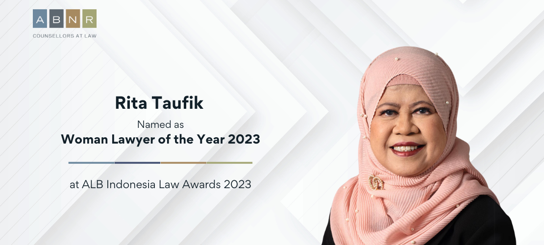 Ms. Rita Taufik being named “Woman Lawyer of the Year” at the Asian Legal Business (ALB) Indonesia Law Awards 2023